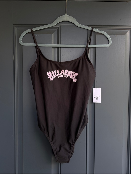 Billabong Other - Billabong Dark Grey One-Piece Swimsuit with Pink Logo
